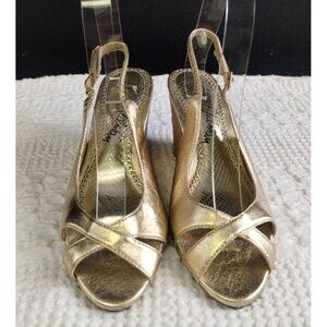 Sam Edelman Women's Gold Shoes/Heels/3" Heel Size6.5 SKU 2698